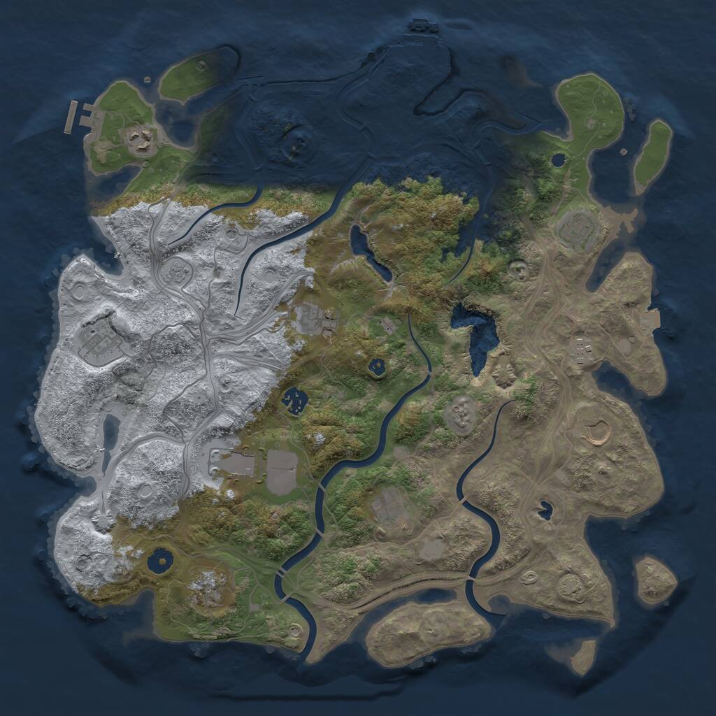 Rust Map: Procedural Map, Size: 4250, Seed: 30952, 16 Monuments