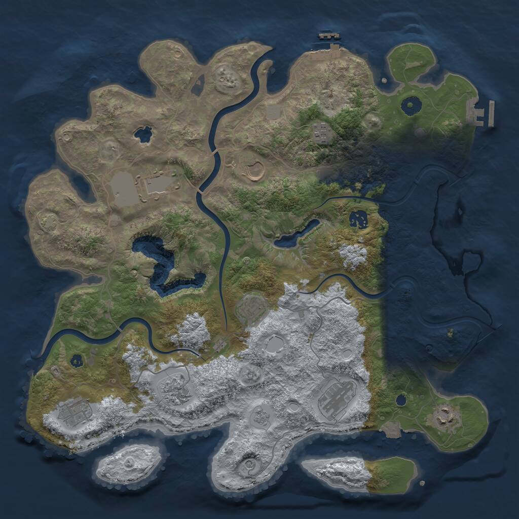 Rust Map: Procedural Map, Size: 4000, Seed: 879320907, 15 Monuments