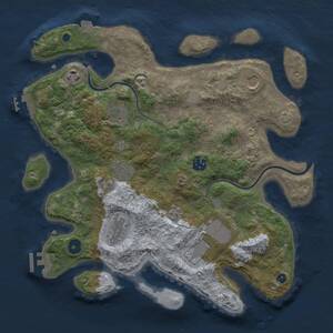 Thumbnail Rust Map: Procedural Map, Size: 3500, Seed: 746128924, 12 Monuments