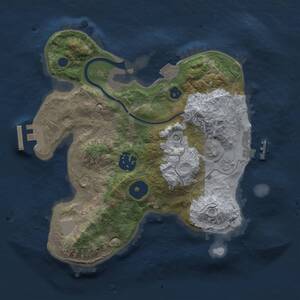 Thumbnail Rust Map: Procedural Map, Size: 2500, Seed: 1070115560, 6 Monuments