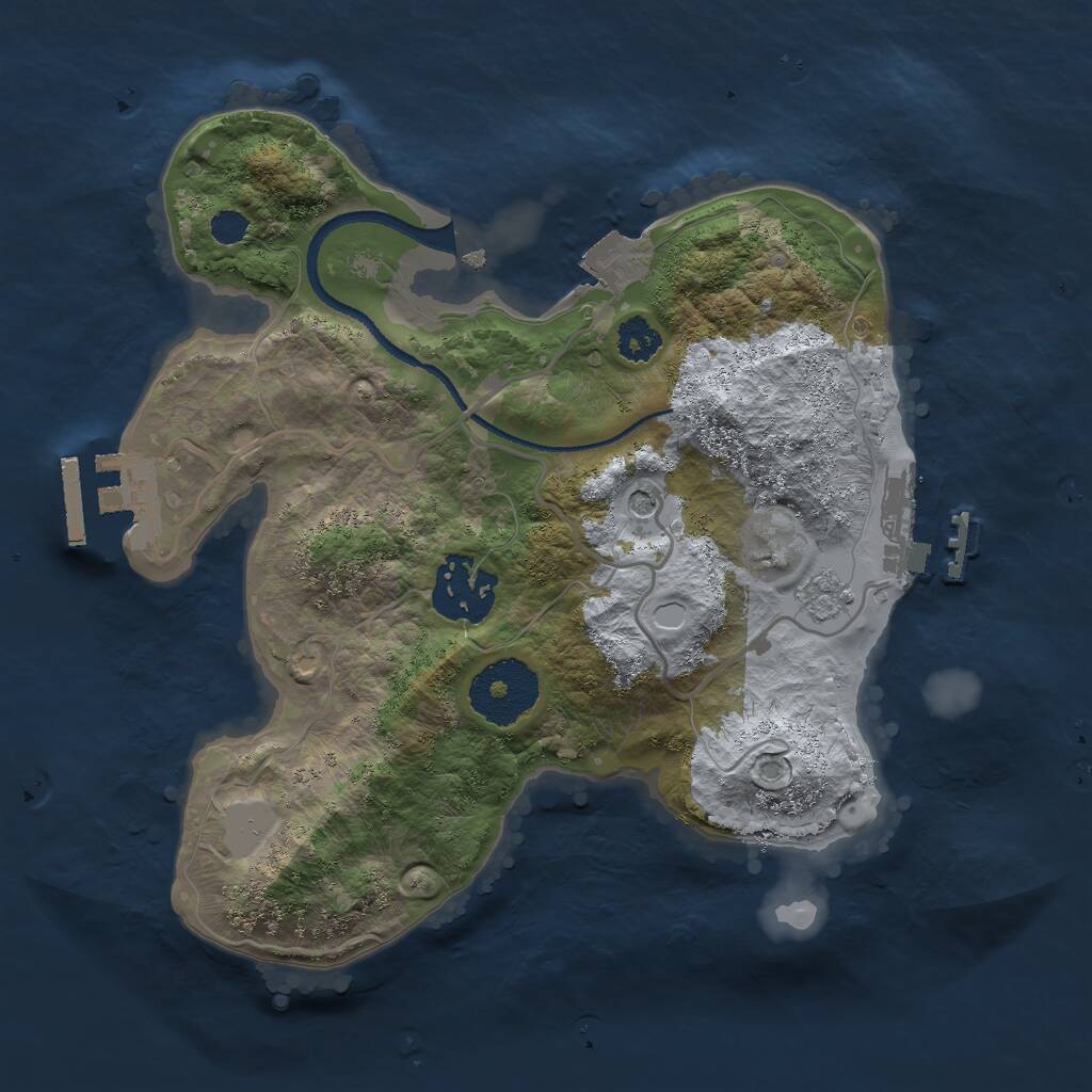 Rust Map: Procedural Map, Size: 2500, Seed: 1070115560, 6 Monuments