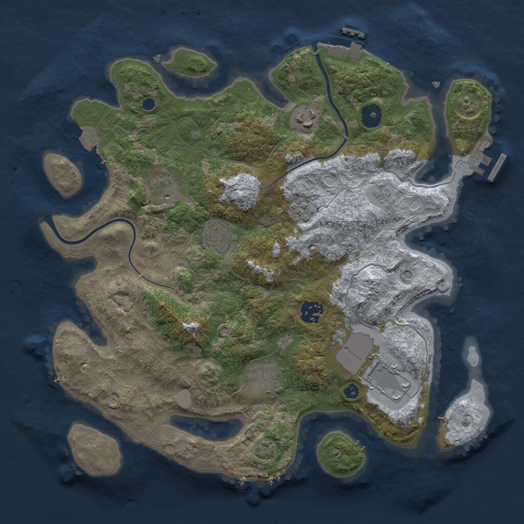 Rust Map: Procedural Map, Size: 3500, Seed: 8364862, 13 Monuments