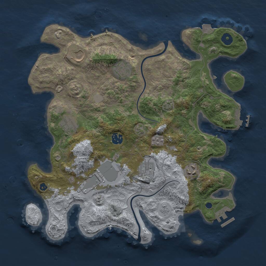 Rust Map: Procedural Map, Size: 3500, Seed: 776524242, 13 Monuments