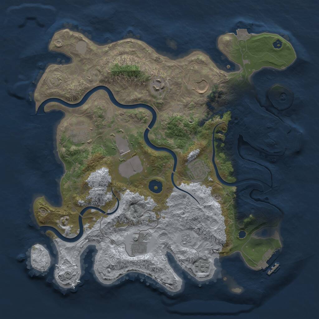 Rust Map: Procedural Map, Size: 3500, Seed: 776524242, 13 Monuments