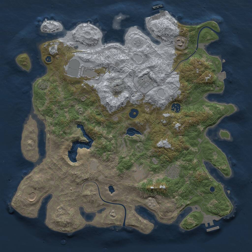 Rust Map: Procedural Map, Size: 4000, Seed: 341792994, 14 Monuments