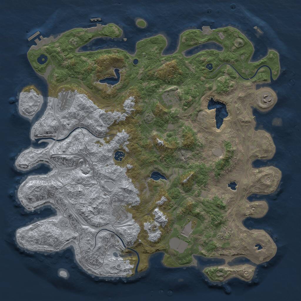Rust Map: Procedural Map, Size: 4500, Seed: 28192615, 14 Monuments