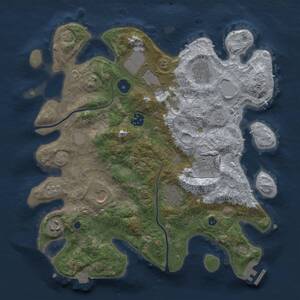 Thumbnail Rust Map: Procedural Map, Size: 3500, Seed: 63438358, 13 Monuments