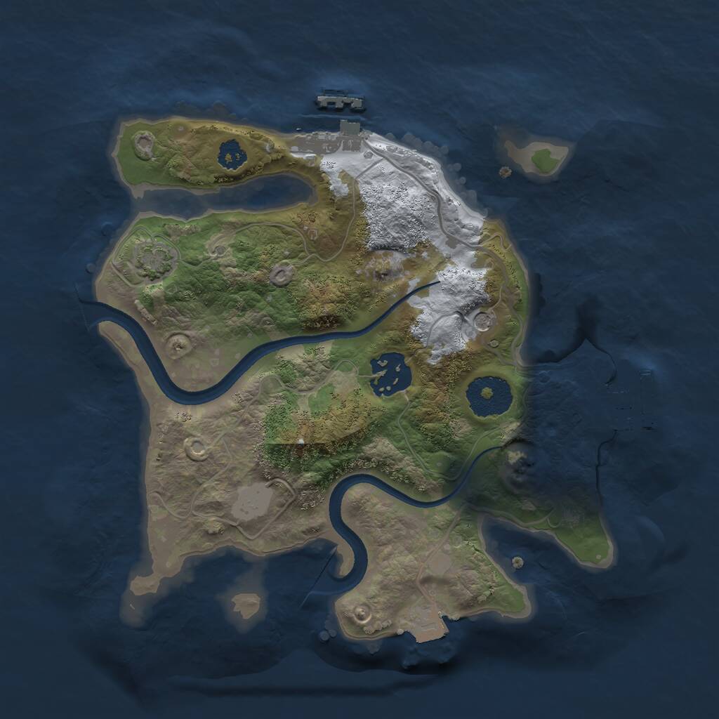 Rust Map: Procedural Map, Size: 2500, Seed: 468645439, 6 Monuments