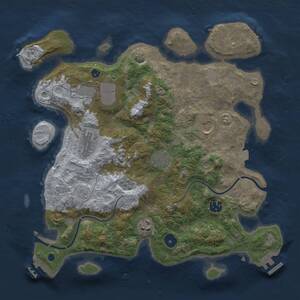 Thumbnail Rust Map: Procedural Map, Size: 3500, Seed: 799734194, 13 Monuments