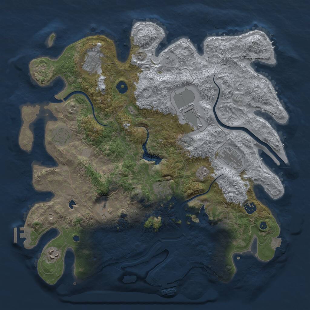 Rust Map: Procedural Map, Size: 4000, Seed: 249474108, 15 Monuments