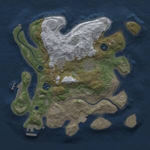 Thumbnail Rust Map: Procedural Map, Size: 3000, Seed: 2064, 9 Monuments