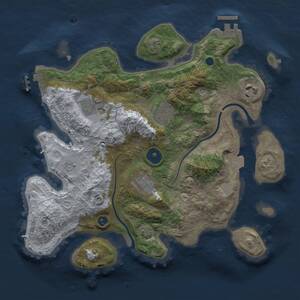 Thumbnail Rust Map: Procedural Map, Size: 3000, Seed: 415213103, 10 Monuments