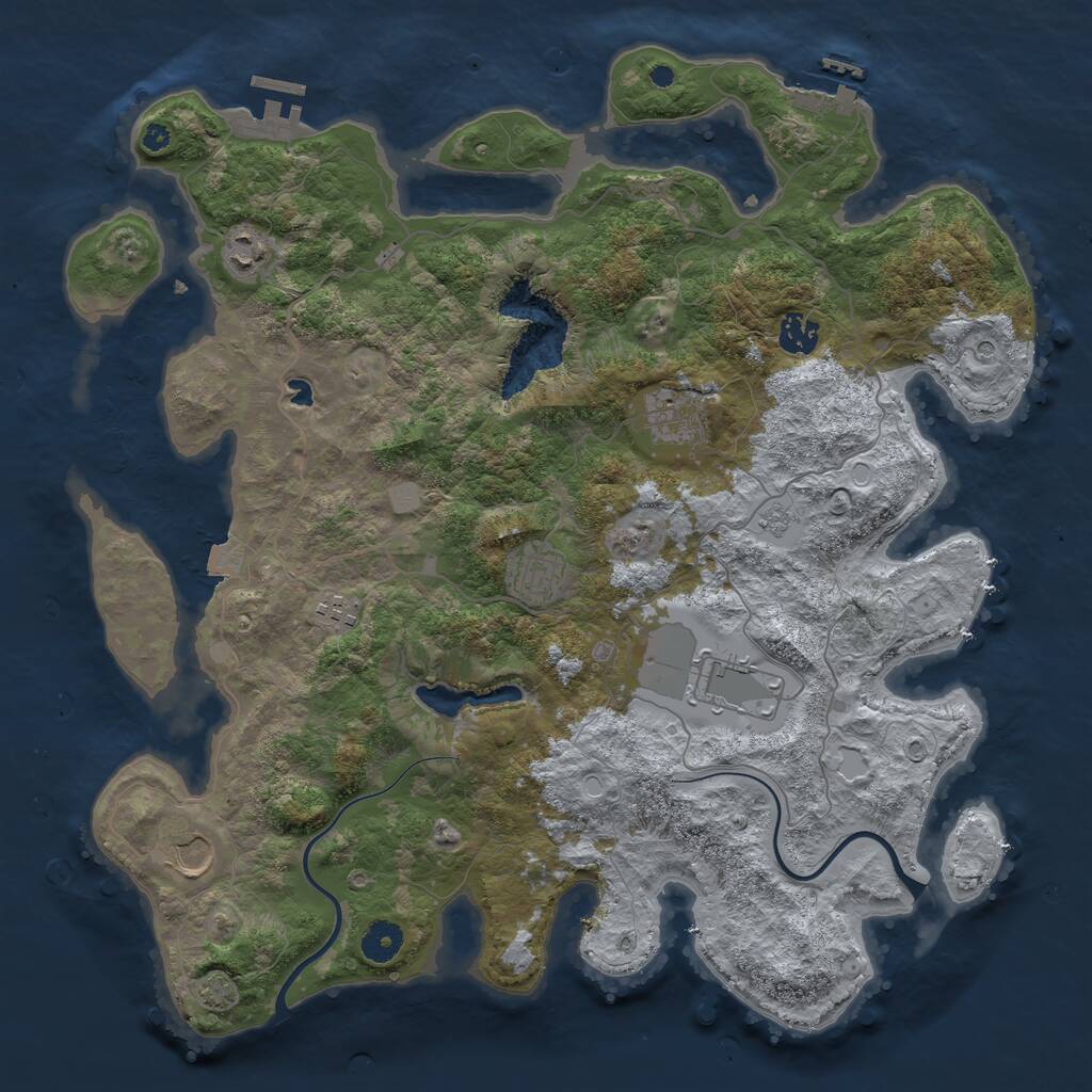 Rust Map: Procedural Map, Size: 4000, Seed: 9452, 13 Monuments