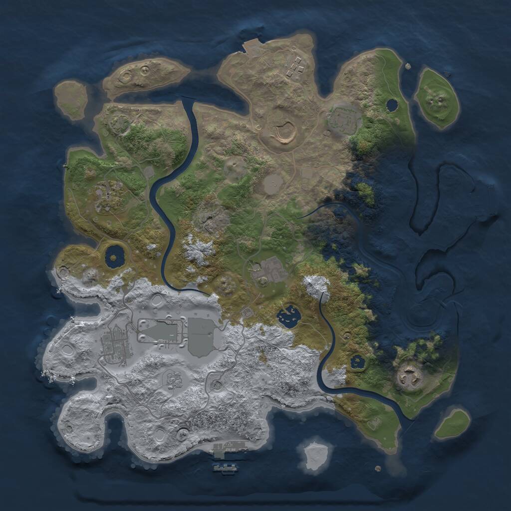 Rust Map: Procedural Map, Size: 3500, Seed: 194152637, 15 Monuments