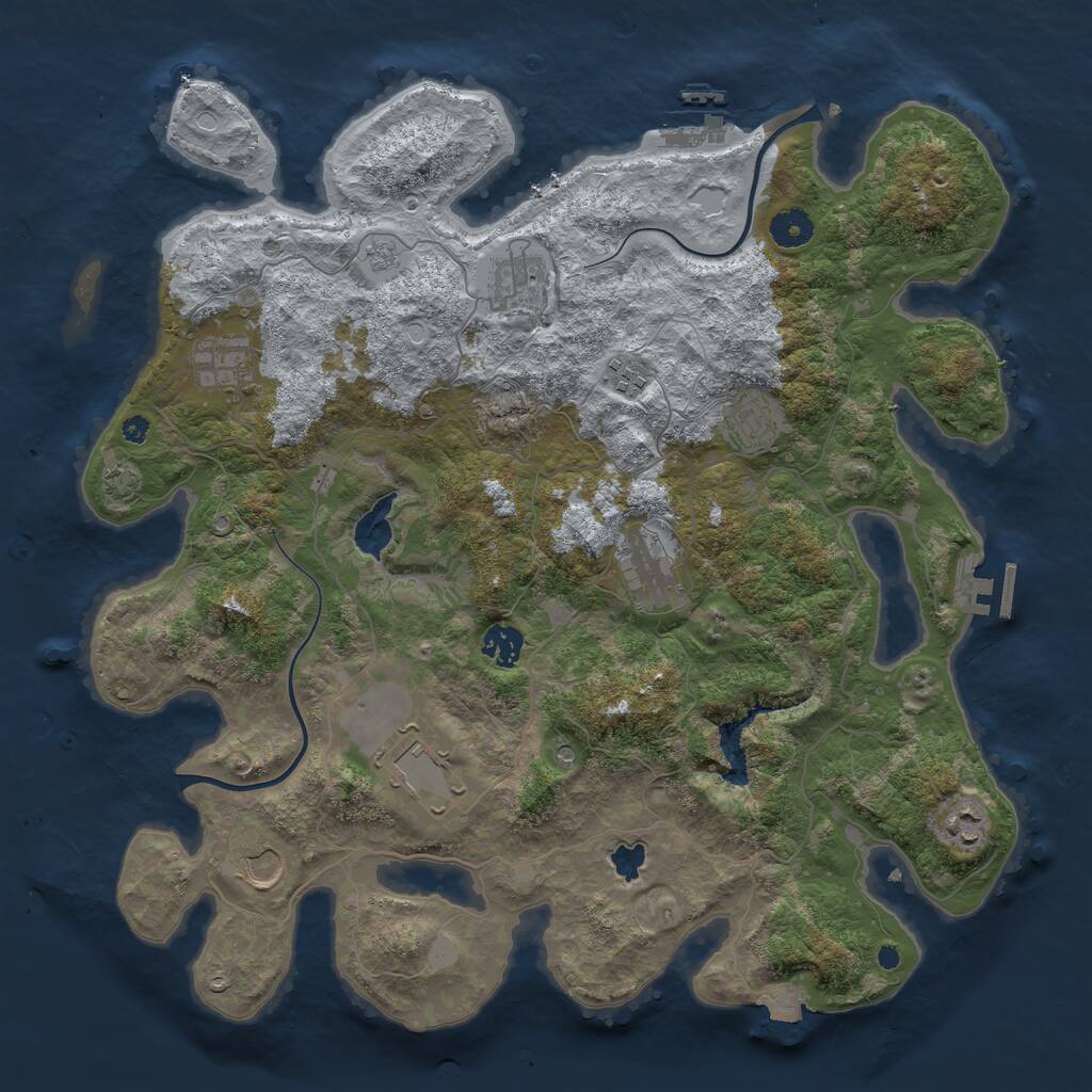 Rust Map: Procedural Map, Size: 4000, Seed: 6719842, 15 Monuments