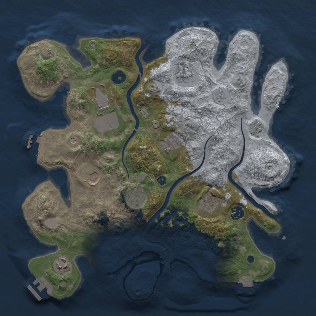 Rust Map: Procedural Map, Size: 3500, Seed: 237441863, 15 Monuments