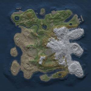 Thumbnail Rust Map: Procedural Map, Size: 3000, Seed: 741952535, 9 Monuments