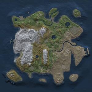 Thumbnail Rust Map: Procedural Map, Size: 3000, Seed: 1724299796, 9 Monuments