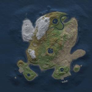 Thumbnail Rust Map: Procedural Map, Size: 2500, Seed: 1182109365, 5 Monuments