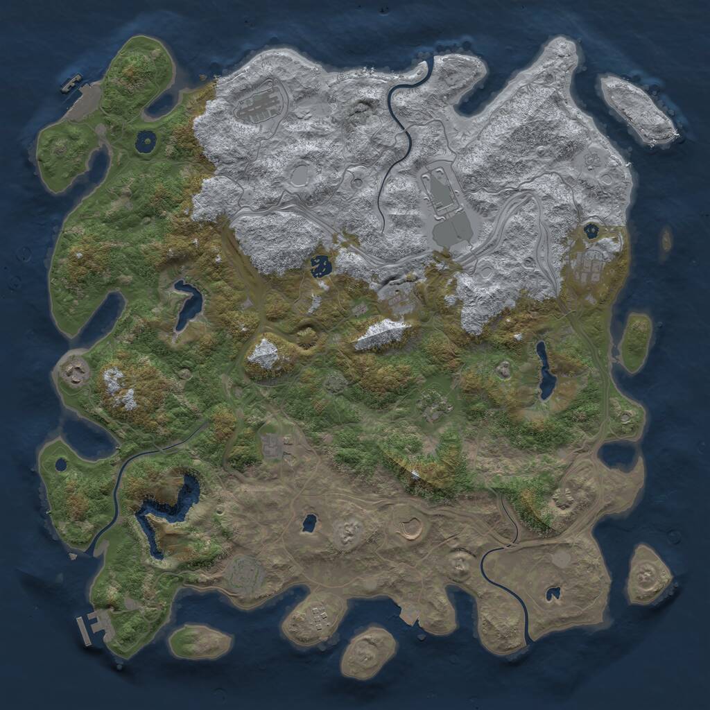 Rust Map: Procedural Map, Size: 4800, Seed: 681068911, 17 Monuments