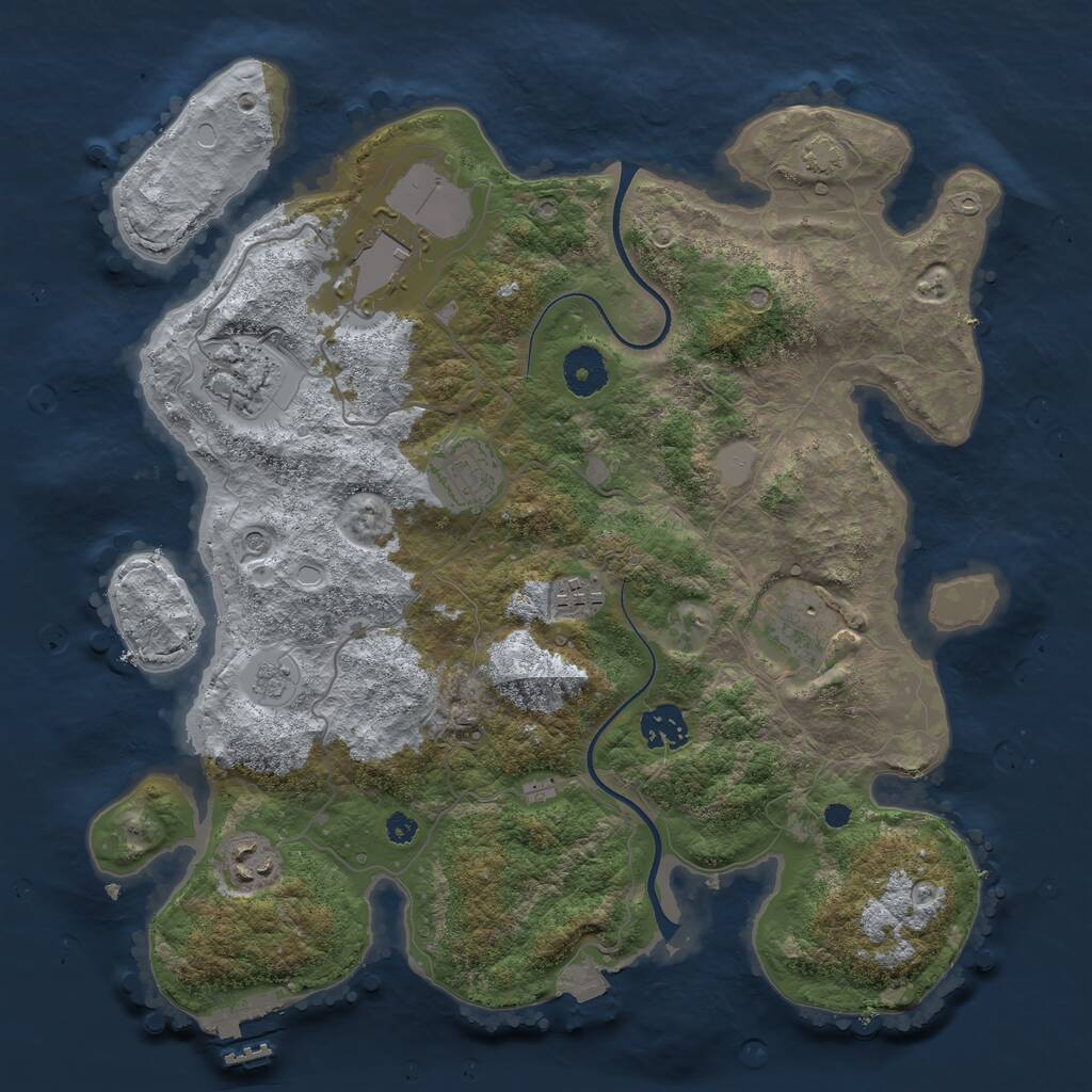 Rust Map: Procedural Map, Size: 3525, Seed: 1994712735, 12 Monuments