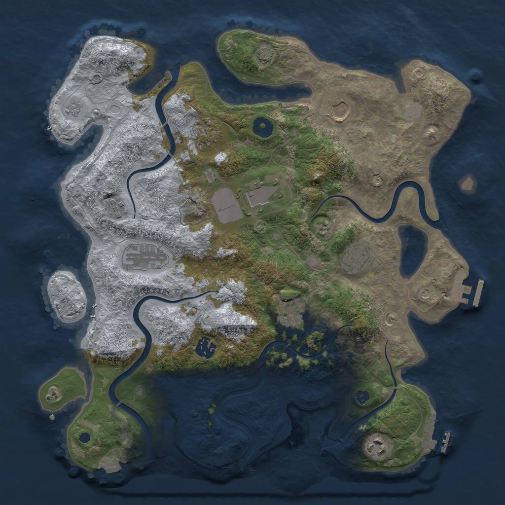 Rust Map: Procedural Map, Size: 3750, Seed: 1994712735, 15 Monuments