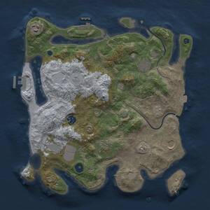 Thumbnail Rust Map: Procedural Map, Size: 3500, Seed: 20136, 13 Monuments