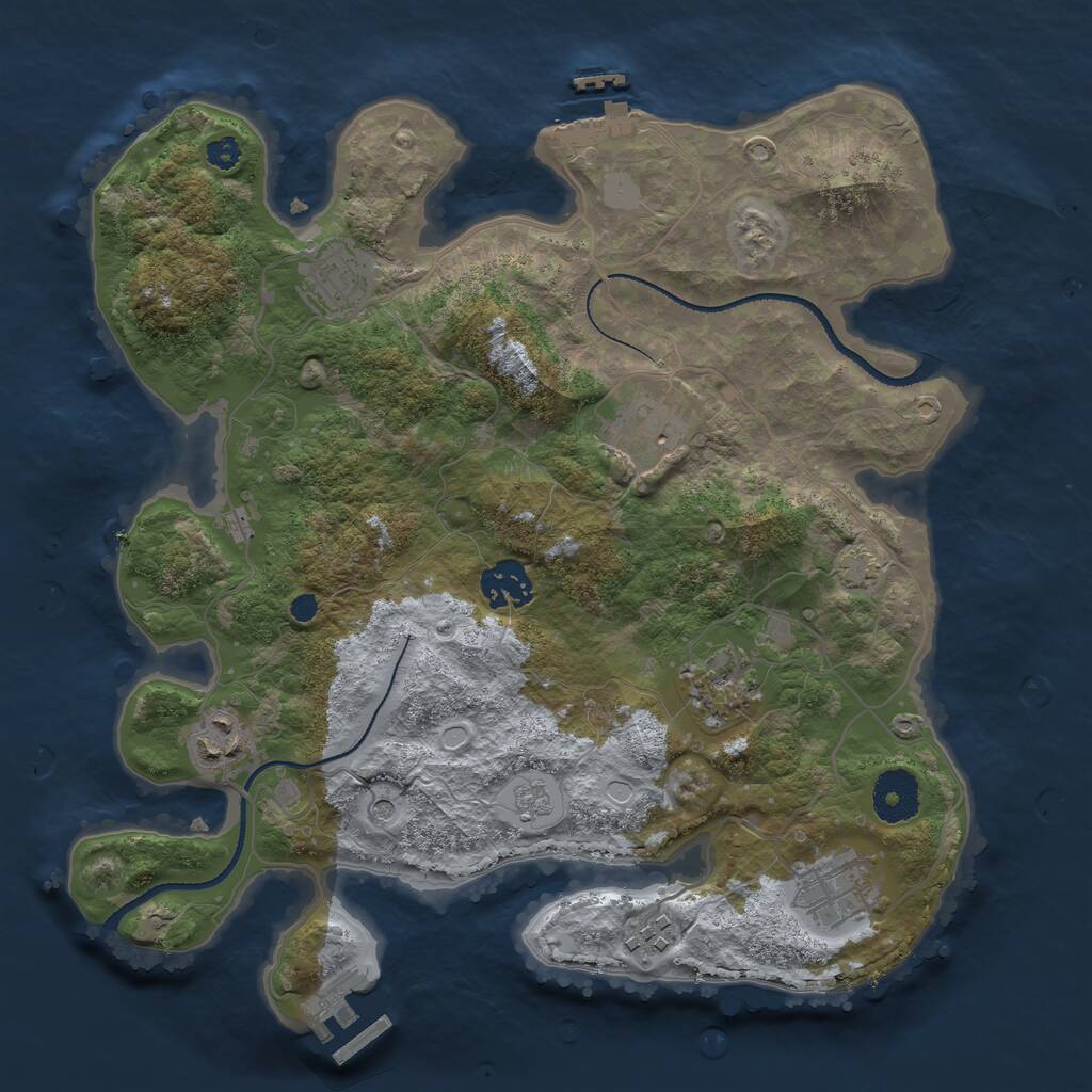 Rust Map: Procedural Map, Size: 3250, Seed: 3456425, 13 Monuments