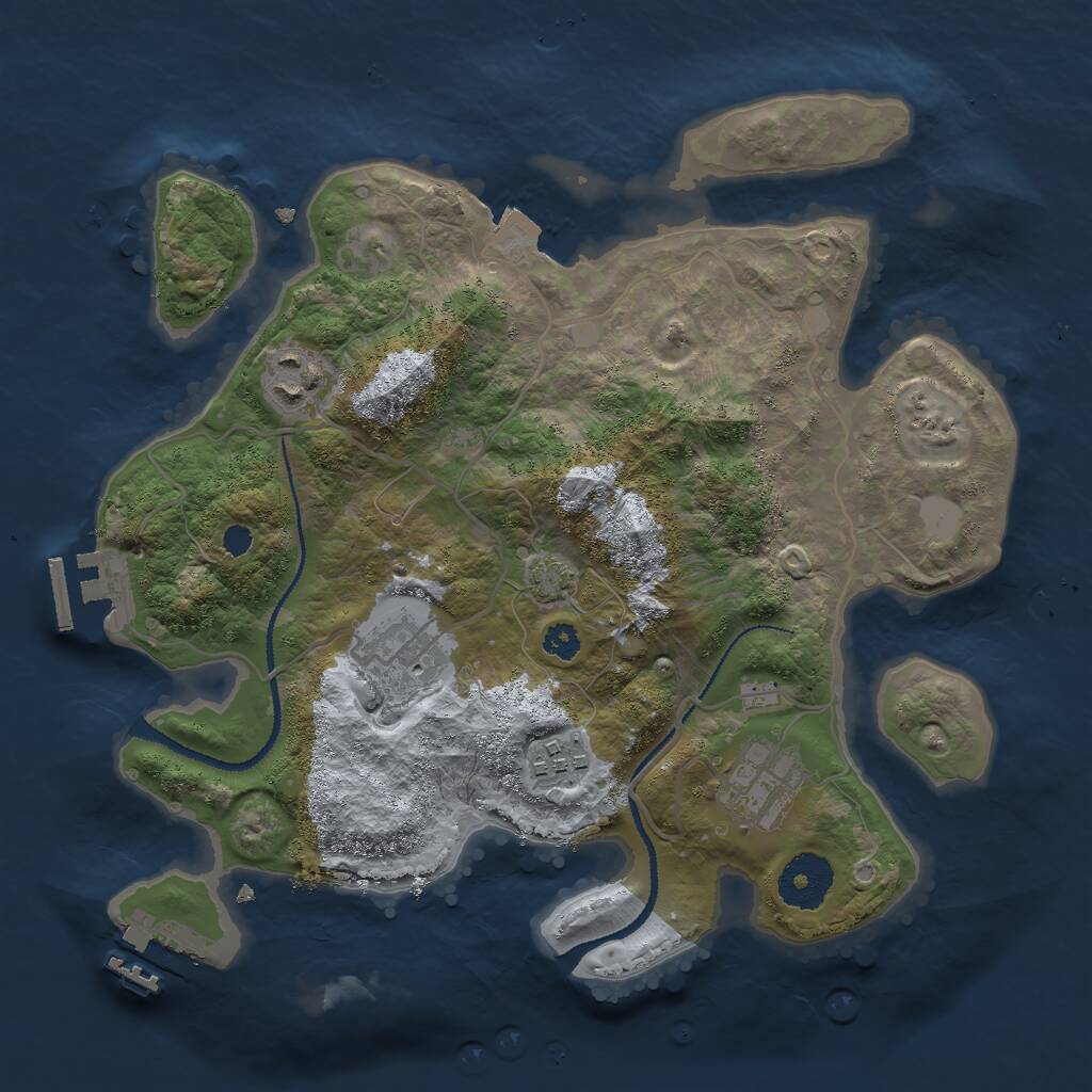 Rust Map: Procedural Map, Size: 3000, Seed: 26531, 8 Monuments