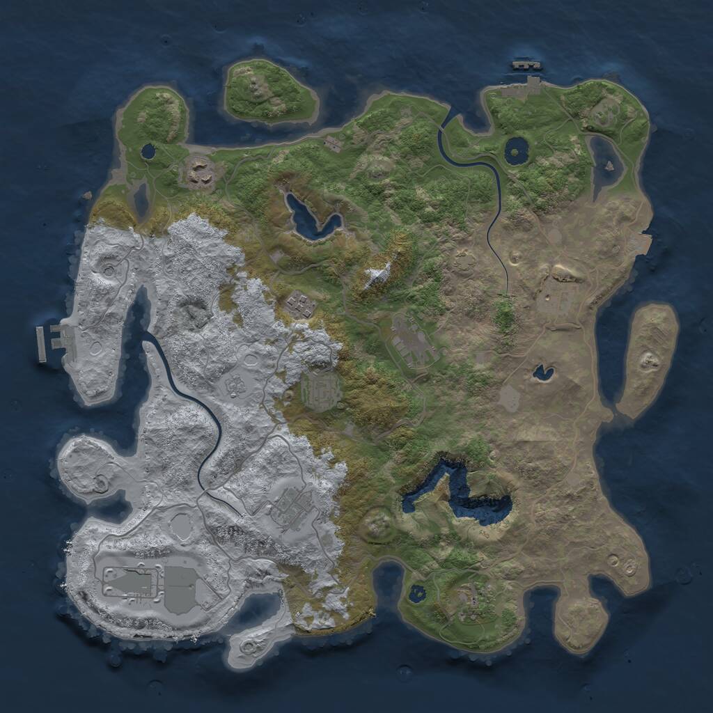 Rust Map: Procedural Map, Size: 4000, Seed: 11092516, 14 Monuments