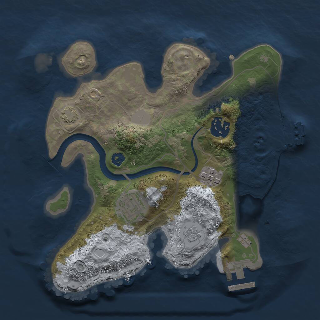 Rust Map: Procedural Map, Size: 2400, Seed: 681742, 10 Monuments