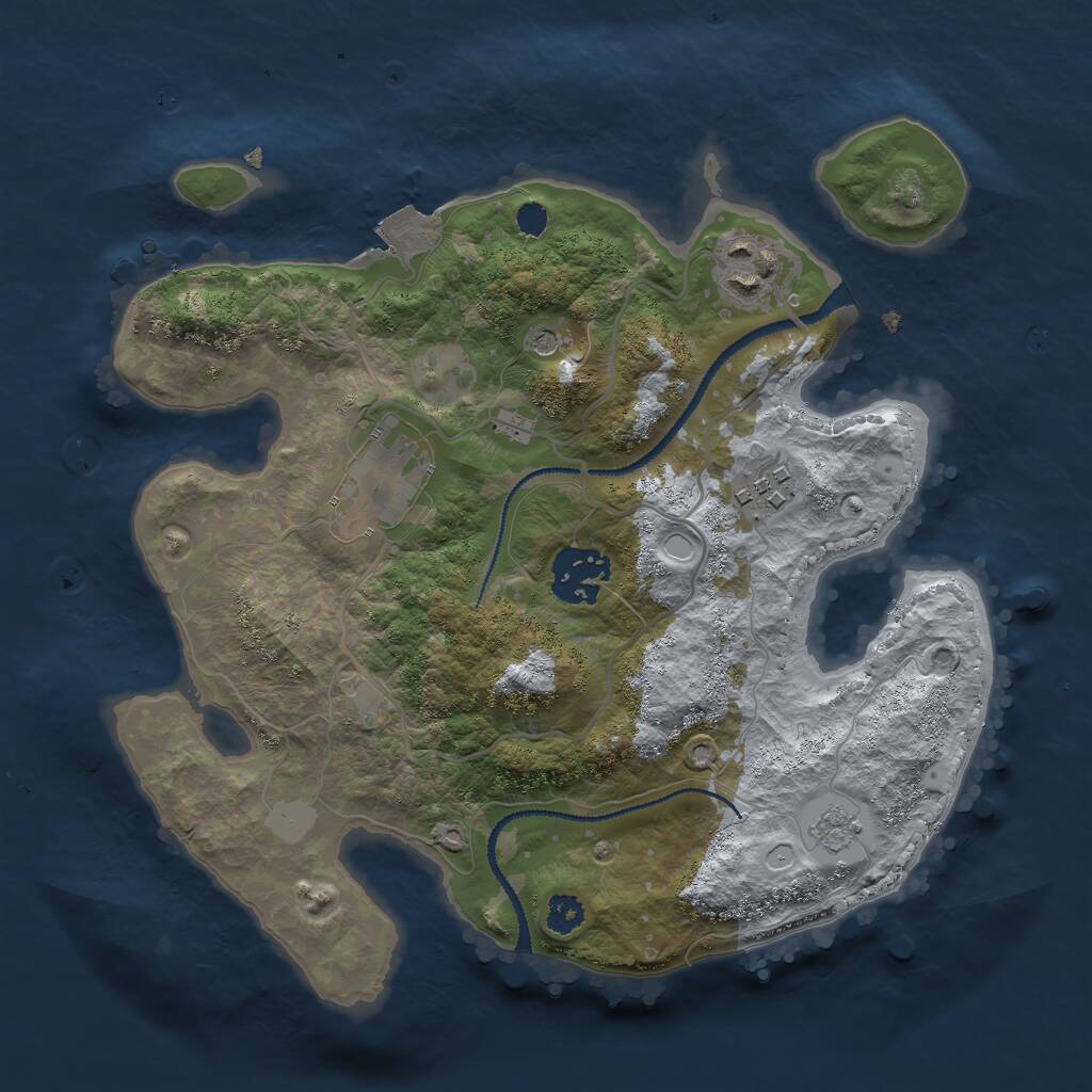 Rust Map: Procedural Map, Size: 2800, Seed: 373500367, 7 Monuments