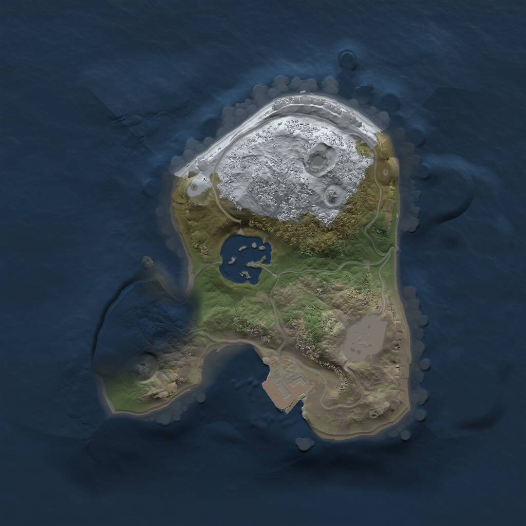 Rust Map: Procedural Map, Size: 1556, Seed: 1, 2 Monuments