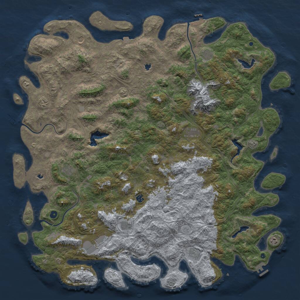 Rust Map: Procedural Map, Size: 6000, Seed: 1577855090, 17 Monuments