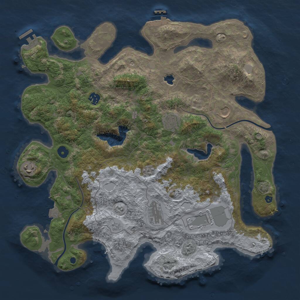 Rust Map: Procedural Map, Size: 4000, Seed: 1662656465, 13 Monuments