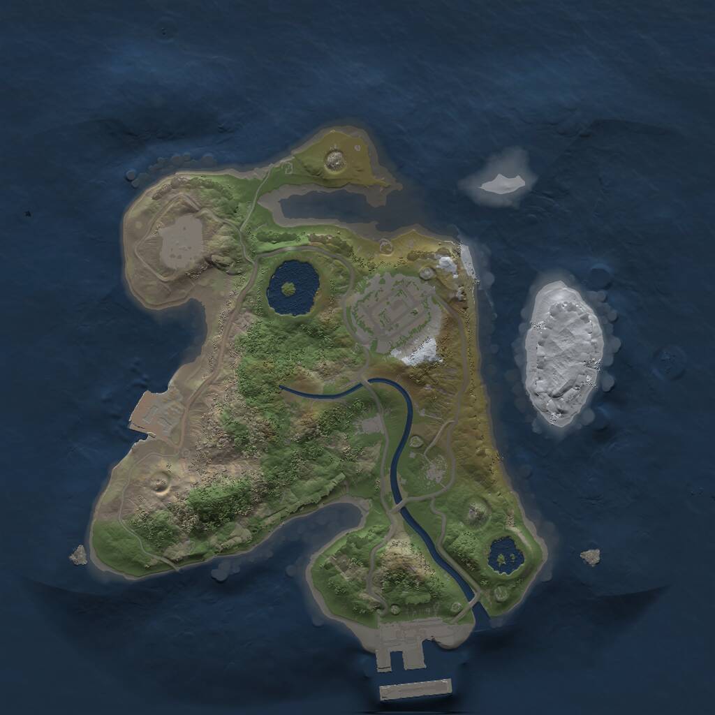 Rust Map: Procedural Map, Size: 2000, Seed: 40000, 3 Monuments