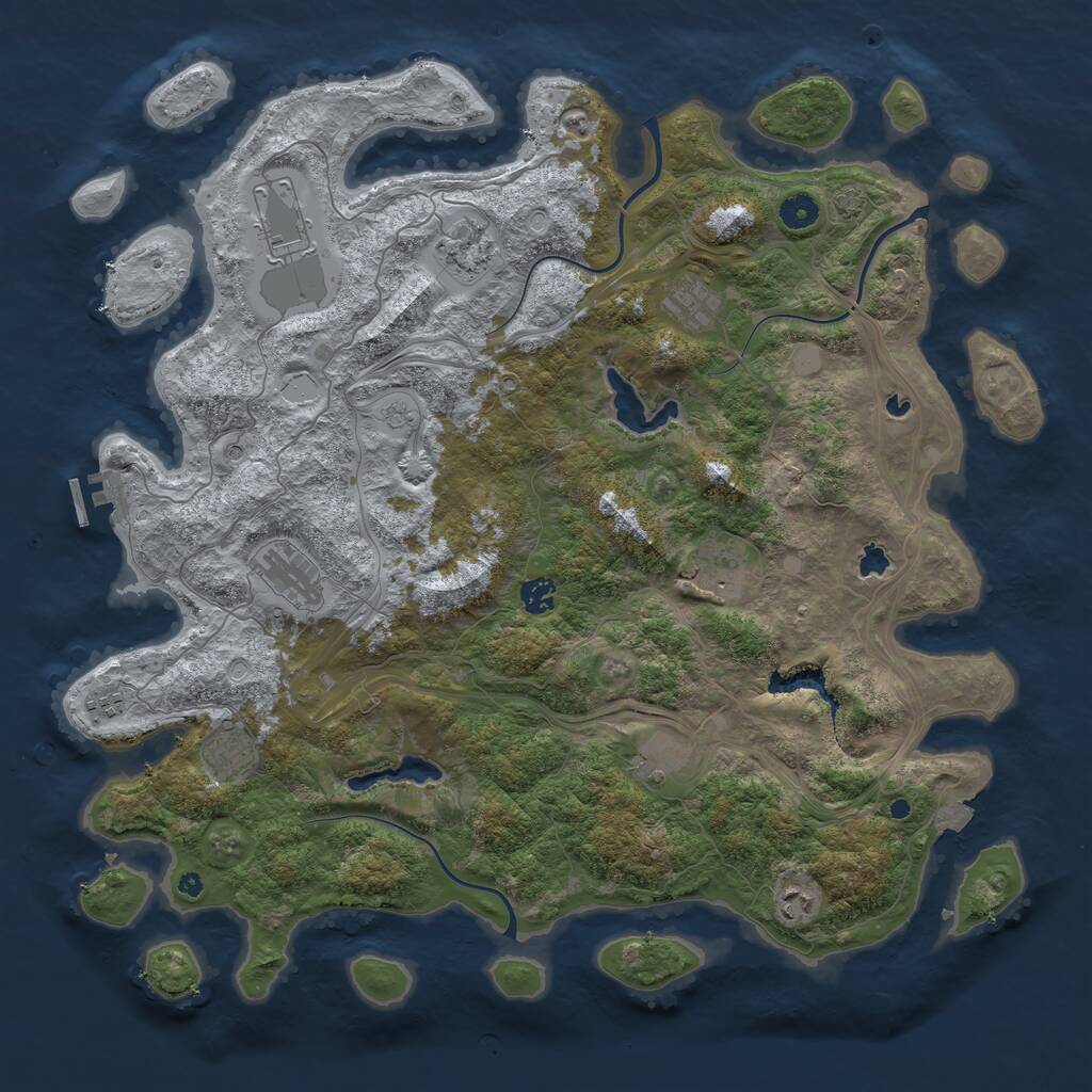 Rust Map: Procedural Map, Size: 4500, Seed: 1429611004, 15 Monuments