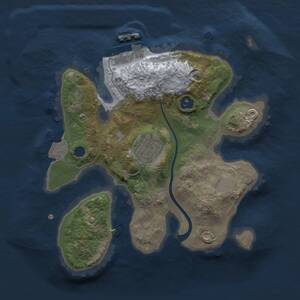 Thumbnail Rust Map: Procedural Map, Size: 2200, Seed: 1993394155, 3 Monuments