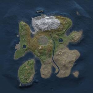 Thumbnail Rust Map: Procedural Map, Size: 2200, Seed: 1993394155, 3 Monuments