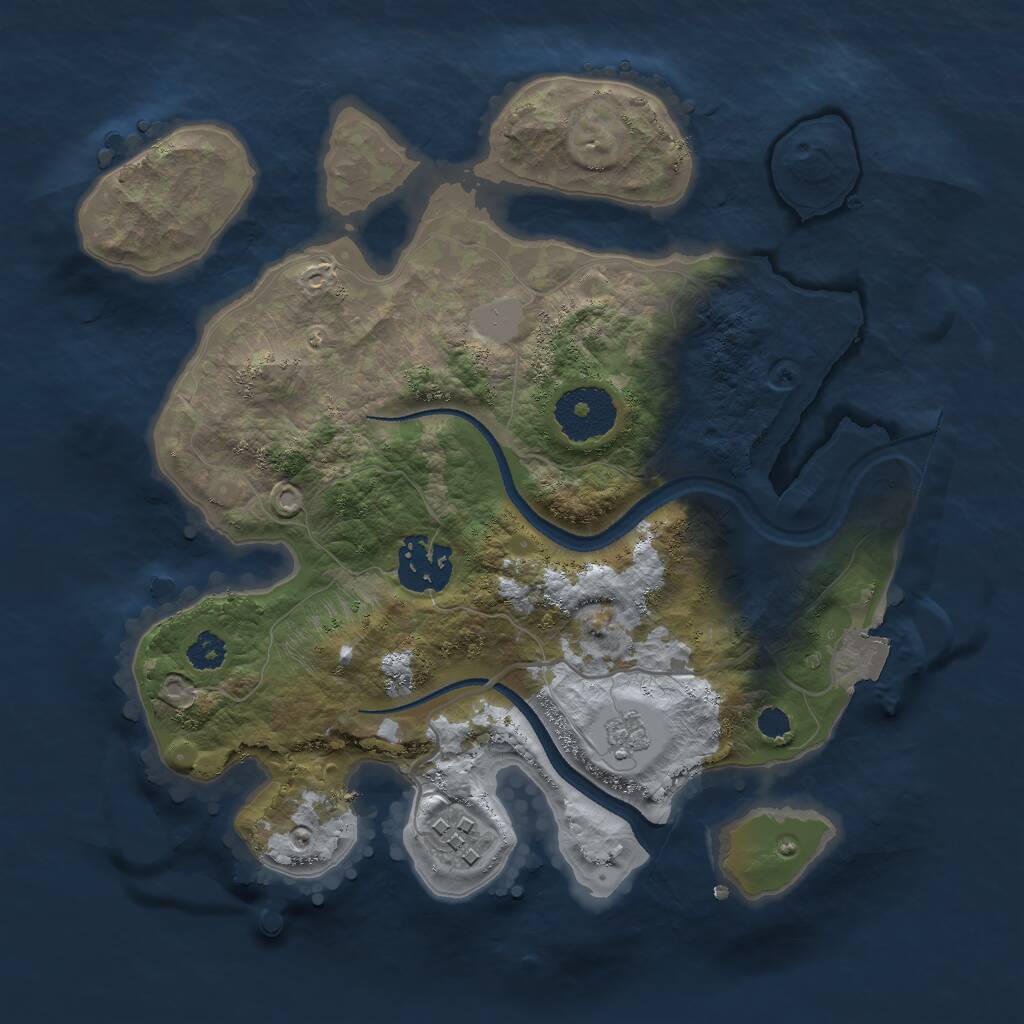 Rust Map: Procedural Map, Size: 2700, Seed: 872979742, 4 Monuments