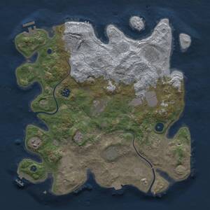 Thumbnail Rust Map: Procedural Map, Size: 3500, Seed: 955260764, 16 Monuments