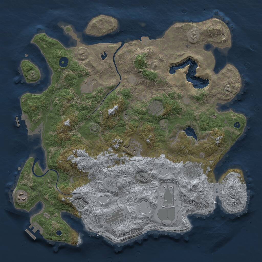 Rust Map: Procedural Map, Size: 4000, Seed: 428017949, 14 Monuments