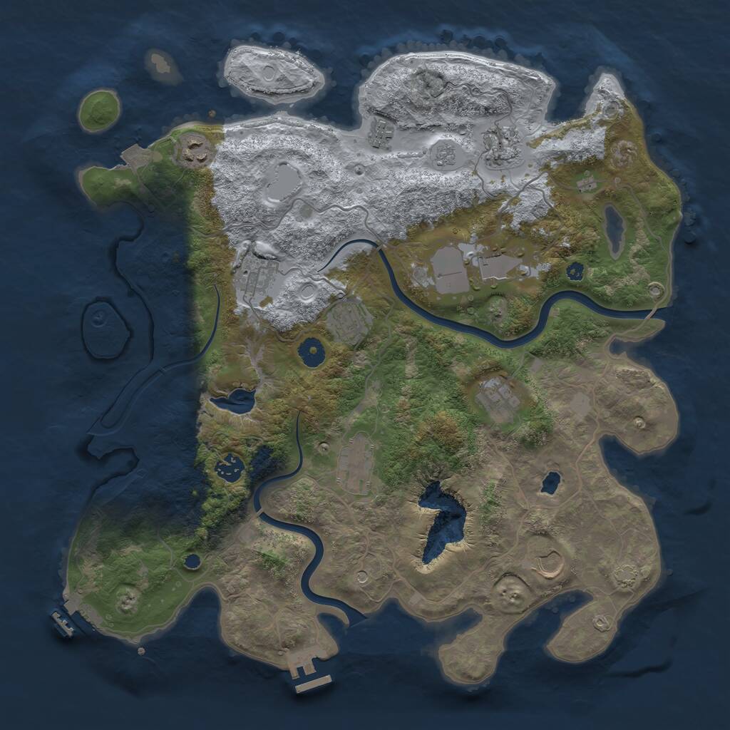 Rust Map: Procedural Map, Size: 4000, Seed: 1891110721, 16 Monuments