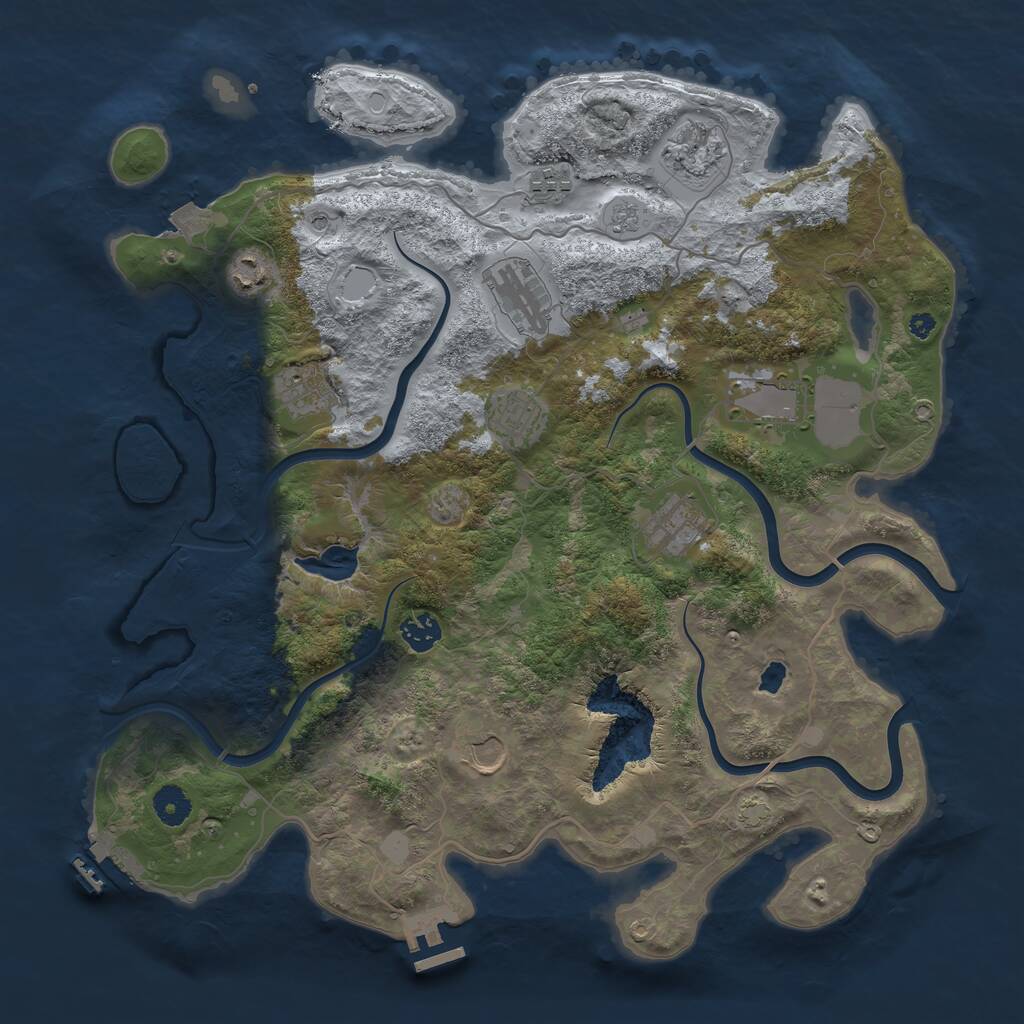 Rust Map: Procedural Map, Size: 4000, Seed: 1891110721, 16 Monuments