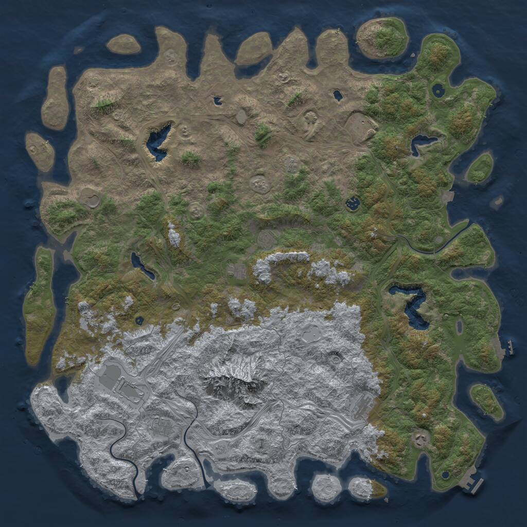 Rust Map: Procedural Map, Size: 6000, Seed: 2100, 17 Monuments
