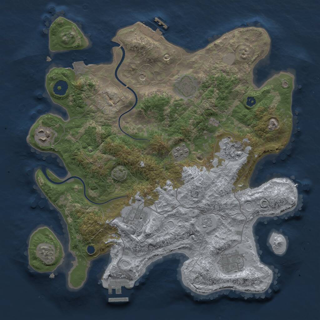 Rust Map: Procedural Map, Size: 3250, Seed: 579050047, 12 Monuments