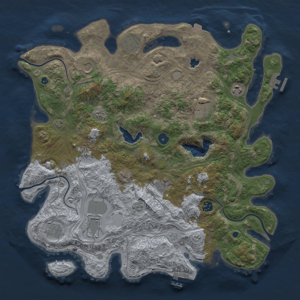 Rust Map: Procedural Map, Size: 4250, Seed: 979834999, 16 Monuments