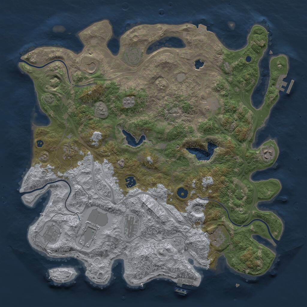 Rust Map: Procedural Map, Size: 4250, Seed: 979834999, 17 Monuments