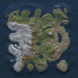 Thumbnail Rust Map: Procedural Map, Size: 3000, Seed: 1291063615, 9 Monuments