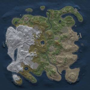 Thumbnail Rust Map: Procedural Map, Size: 3600, Seed: 20511, 14 Monuments